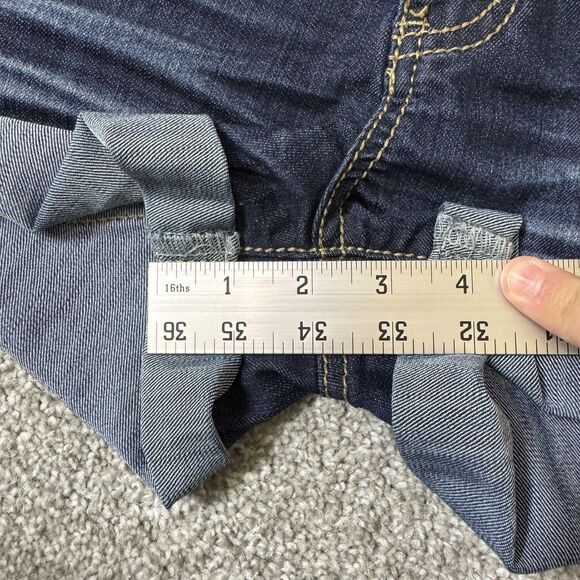 1st Kiss Denim Shorts Womens 7 Dark Wash High Rise Triple Button Cuffed Cute - Picture 9 of 11